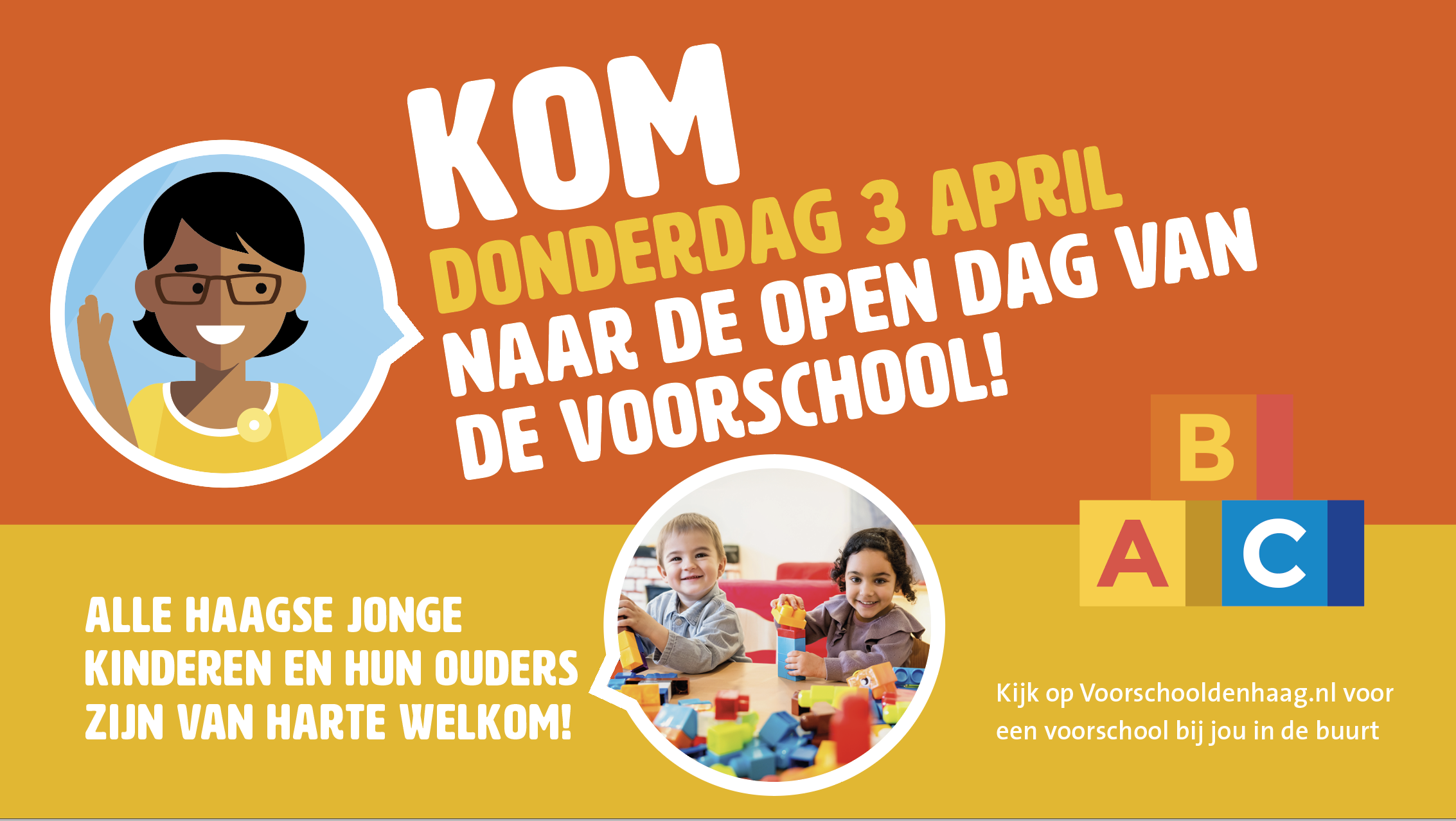 kom donderdag 3 april naar de open dag van de voorschool